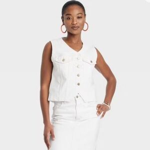 Women's V-Neck Denim Vest